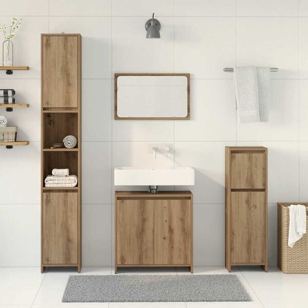 vidaXL Bathroom Furniture Set Artisan Oak Engineered Wood