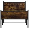 vidaXL Bed Frame Smoked Oak Steel Single Bed Frame Rectangular