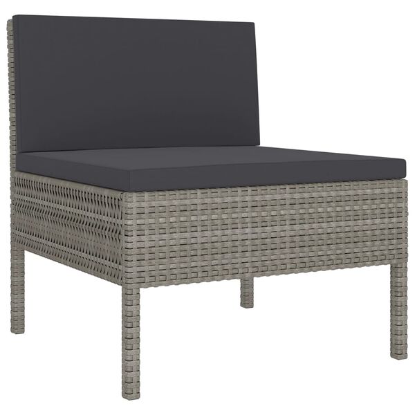 vidaXL Garden Lounge Set Grey PE rattan Large Modular