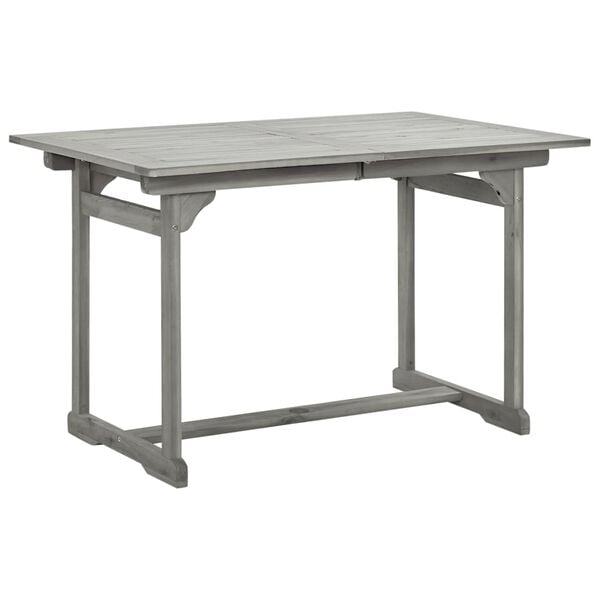 vidaXL Garden Table Grey Solid Acacia Wood Medium Extendable