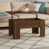 vidaXL Coffee Table Brown Oak Engineered Wood Medium Adjustable Armrests