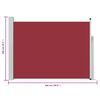 vidaXL Side Awning Red Polyester, Powder-Coated Steel 39.4 x 196.9 in
