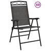vidaXL Garden Chair Set of 8 Melange Grey Textilene fabric, Steel