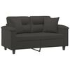 vidaXL 2-seater Sofa Dark grey Microfiber, metal, plywood Medium