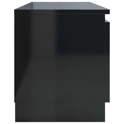 vidaXL TV Cabinet High Gloss Black 47.2"x11.8"x14" Chipboard