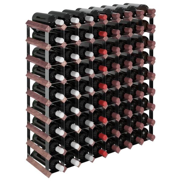 vidaXL Wine Rack for 72 Bottles Brown Solid Wood Pine