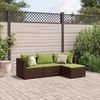 vidaXL Patio Lounge Set Set of 4 Brown PE rattan Medium Modular