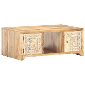 vidaXL Coffee Table Natural Solid Mango Wood Standard Coffee Table