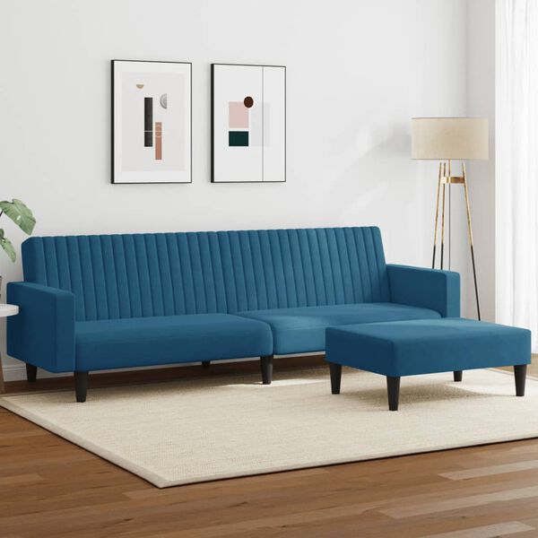 vidaXL Sofa Set Blue Velvet, wood, foam Medium