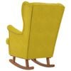 vidaXL Rocking Chair Yellow Velvet (100% polyester), solid rubber wood
