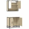 vidaXL Bathroom Furniture Set Sonoma Oak Engineered wood, Metal Medium