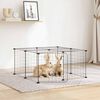 vidaXL Pet Cage Black Powder-coated steel Adjustable Expandable