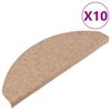 vidaXL Stair Mat Set of 10 Beige Needle felt fabric (95% PES, 5% PP)
