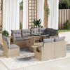 vidaXL Garden Sofa Set Beige PE Rattan 9 Piece Set