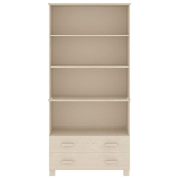 vidaXL Highboard Set of 2 Honey brown Solid pine wood Large Highboard