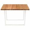 vidaXL Dining Table Light Brown, White Solid oak wood, Powder-coated steel
