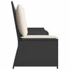 vidaXL Reclining Garden Bench Black PE rattan Standard Removable Covers