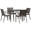 vidaXL Garden Dining Set Brown, Black, Cream White