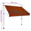 vidaXL Retractable Awning Orange and brown Polyester with PU coating, Steel
