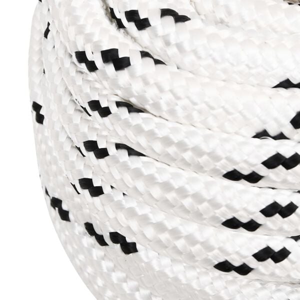 vidaXL Braided Boat Rope White 0.63 "x164.0 ' Polyester