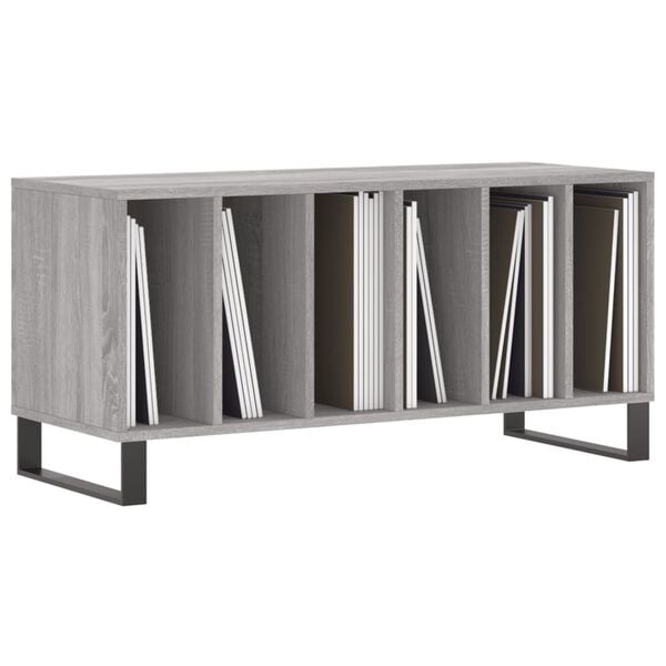 vidaXL Record Cabinet Grey Sonoma Engineered wood, Iron