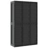 vidaXL Outdoor Storage Cabinet Black Polypropylene 38 x 14 x 65 in