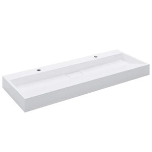 vidaXL Wash Basin 47.2"x18.1"x4.3" Mineral Cast/Marble Cast White