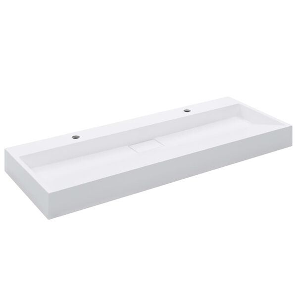 vidaXL Wash Basin 47.2"x18.1"x4.3" Mineral Cast/Marble Cast White