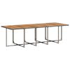 vidaXL Garden Dining Set Grey, Brown Poly Rattan, Steel, Solid Acacia wood
