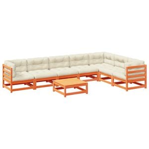 vidaXL Garden Sofa Set Wax brown, Cream