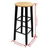 vidaXL Bar Table and Stool Black and Beige Wood and Steel Compact