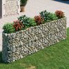 vidaXL Gabion Raised Bed Silver Galvanized Iron Large Durable