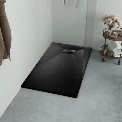 vidaXL Shower Base Tray SMC Black 35.4"x27.6"