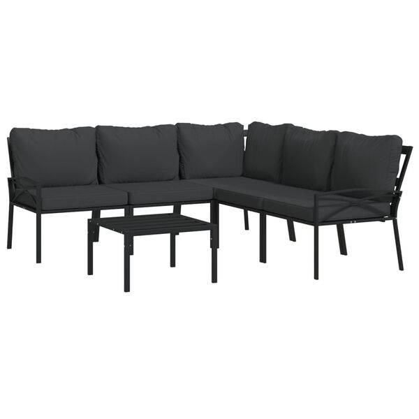 vidaXL Garden Lounge Set Black and Grey