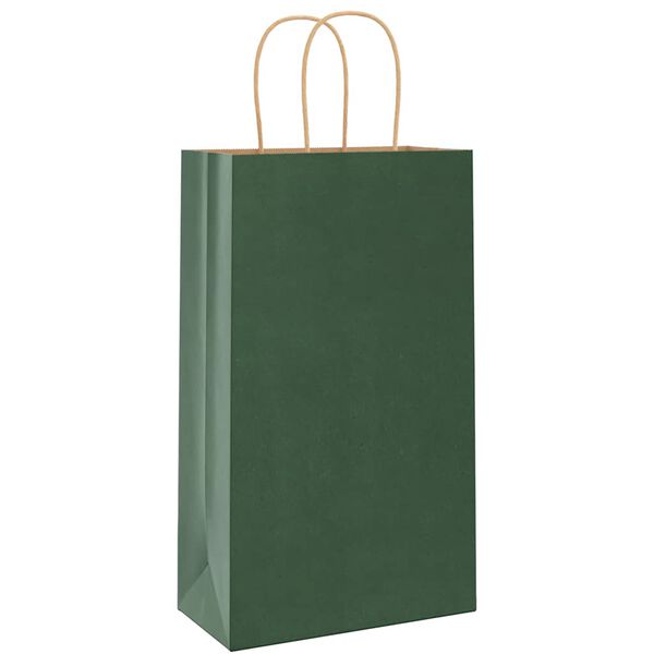 vidaXL Paper Bags 50 pcs with Handles Green 21x11x36 cm
