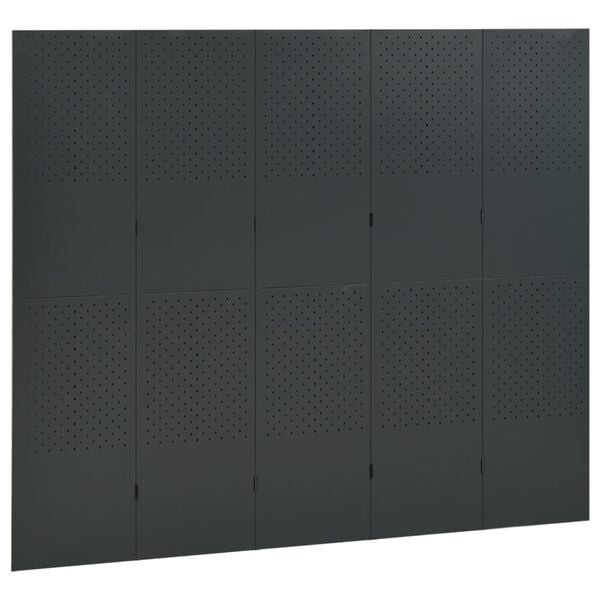 vidaXL 5-Panel Room Divider Anthracite 78.7"x70.9" Steel