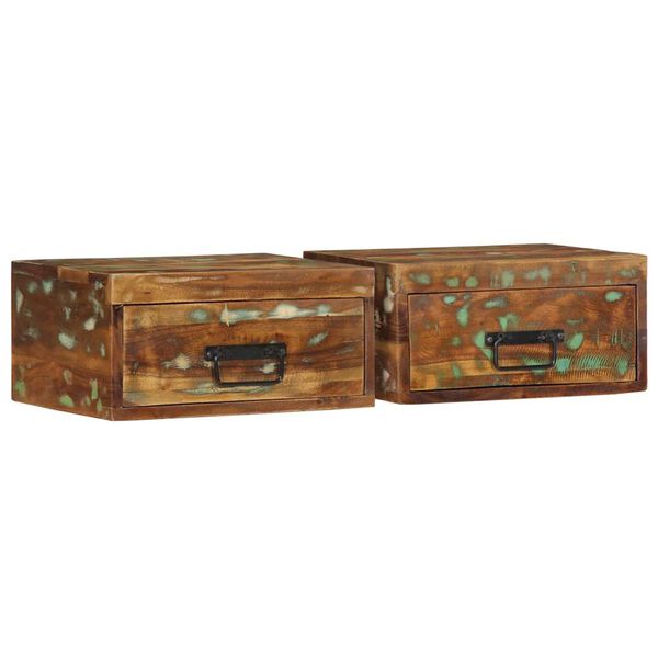 vidaXL Wall-mounted Bedside Cabinet Set of 2 Multicolor