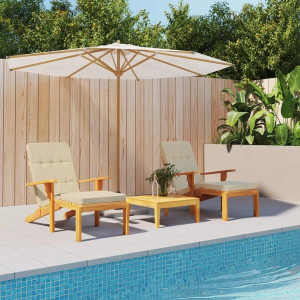 vidaXL Deck Chair Cushion Set of 2 Beige Oxford fabric (100% polyester)