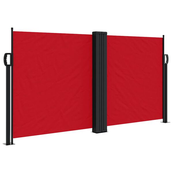 vidaXL Retractable Side Awning Red Polyester with PU coating, Steel