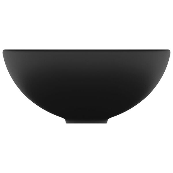 vidaXL Luxury Bathroom Basin Round Matt Black 12.8x5.5" Ceramic