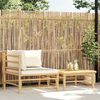 vidaXL Garden Lounge Set Cream, Bamboo Bamboo, 100% polyester Medium