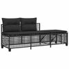vidaXL Garden Sofa Set Black PE Rattan, Powder-Coated Steel, Tempered Glass