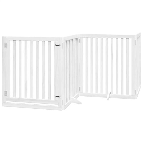 vidaXL Dog Gate Set of 8 White Poplar wood 252 in total length