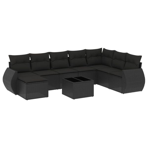 vidaXL Garden Sofa Set Black