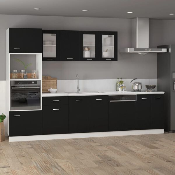 vidaXL Hanging Cabinet Black Engineered wood Medium Hanging Cabinet