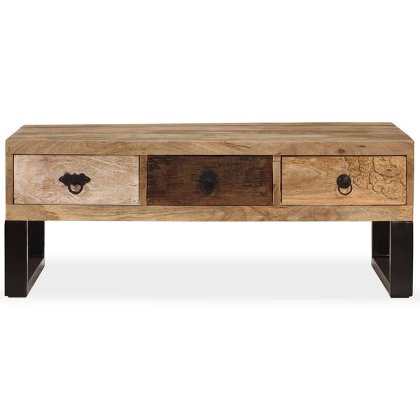 vidaXL Coffee Table Natural Wood Solid Mango Wood Medium Coffee Table