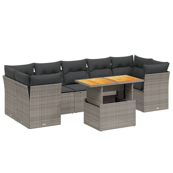 vidaXL Garden Sofa Set Grey