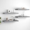 vidaXL Wall Shelf Set of 4 Grey Honeycomb MDF, metal