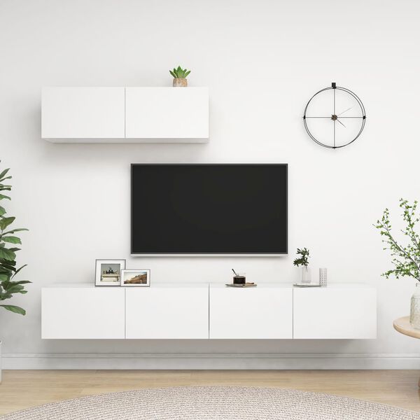 vidaXL TV Cabinet Set of 3 White Engineered wood Standard TV Cabinet