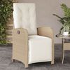 vidaXL Reclining Garden Chair Beige Poly Rattan Medium
